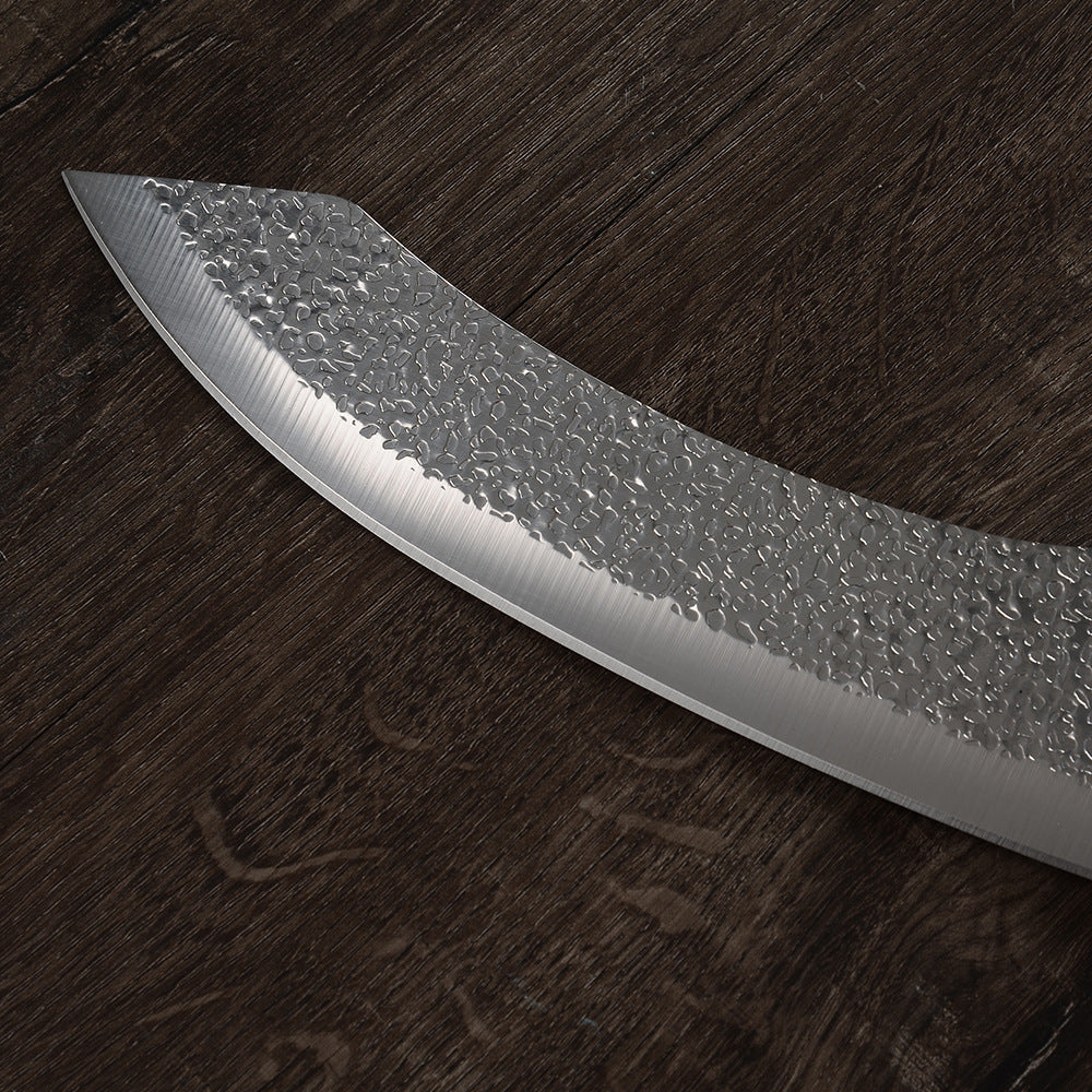 KUNSION Stainless Steel Hammered Slaughter Knife Heavy Duty Butcher Cleaver for Meat Cutting Razor Sharp Blade with Durable Grip Handle 8-Inch
