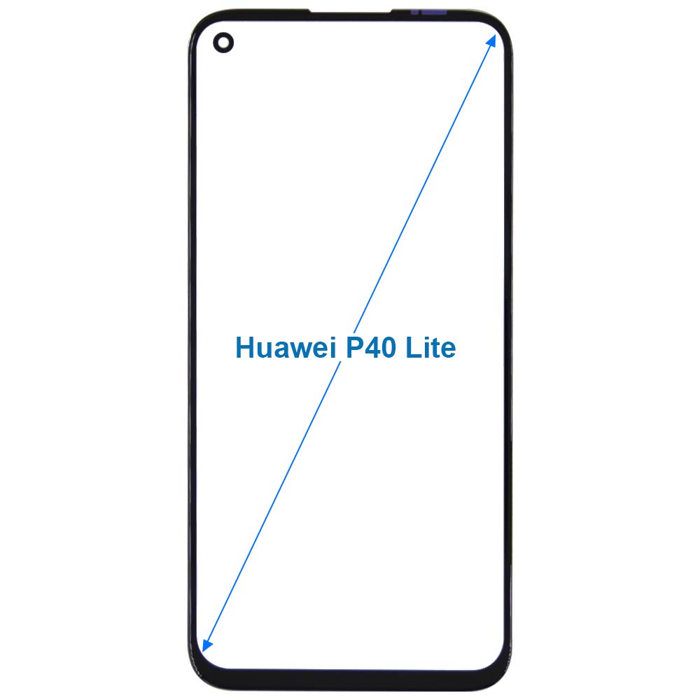 Front Glass Display Compatible with Huawei P40 Lite - 6.4 inch 2020 - Front Glass Replacement Touchscreen Black