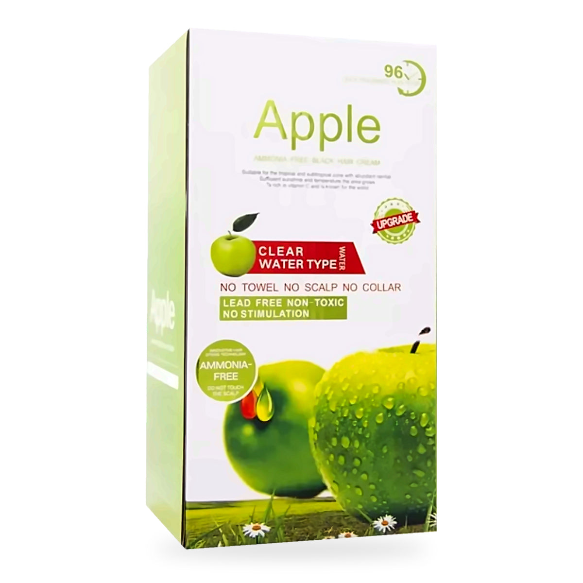 Apple Hair Color Ammonia-Free Black Hair Dye Cream 500ml + 500ml | Natural Black Hair & Beard Color with Apple Extract | 96H Long-Lasting Fragrance