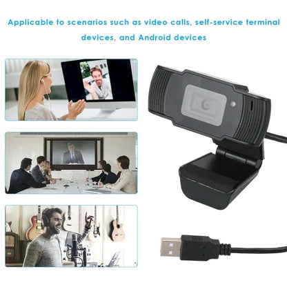 1080P Web Camera Laptop Computer USB Driver-free Webcam with Mic for Teleconferencing Live Streaming