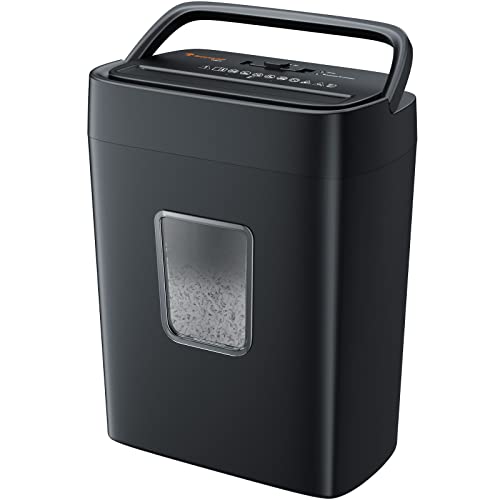 Bonsaii Paper Shredder Particle Cut 10 Sheets, Paper Shredder P4 Shredder Credit Cards/Clips for Home & Small Office, Shredder with Portable Handle & 18L Waste Paper Bin (C262-B)