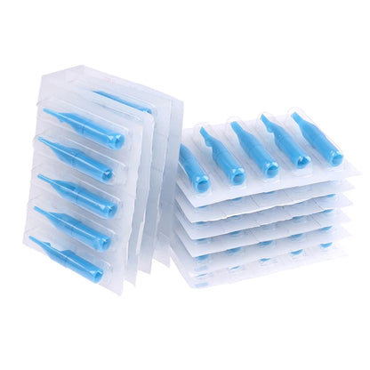 New 50pcs Blue Disposable Tattoo Tips 9RT Sterile Assorted Plastic Classical Tattoo Tips For Tattoo Machine