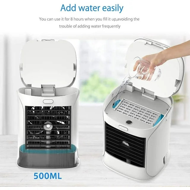 Portable Air Conditioner, (Without Box) Personal Air Cooler with 3-Speed, Evaporative air conditioner with 7 Colors Atmosphere Light, Personal Air Conditioner for Room Office and Home