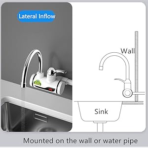 220V Hot Water Heater Faucet Instant Tankless Water Heater Electric Kitchen Bathroom Fast Heating Tap Water Faucet with LED Digital Display