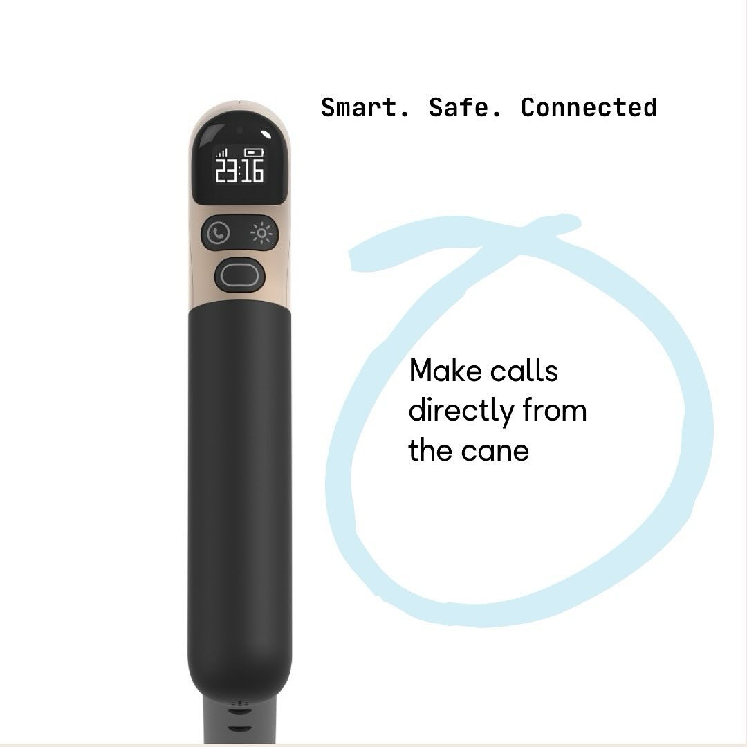 CAN Go™ Smart Cane with Built-in Phone, GPS Locator, LED Flashlight, Activity Tracker, Health Reports, and AI Assistant