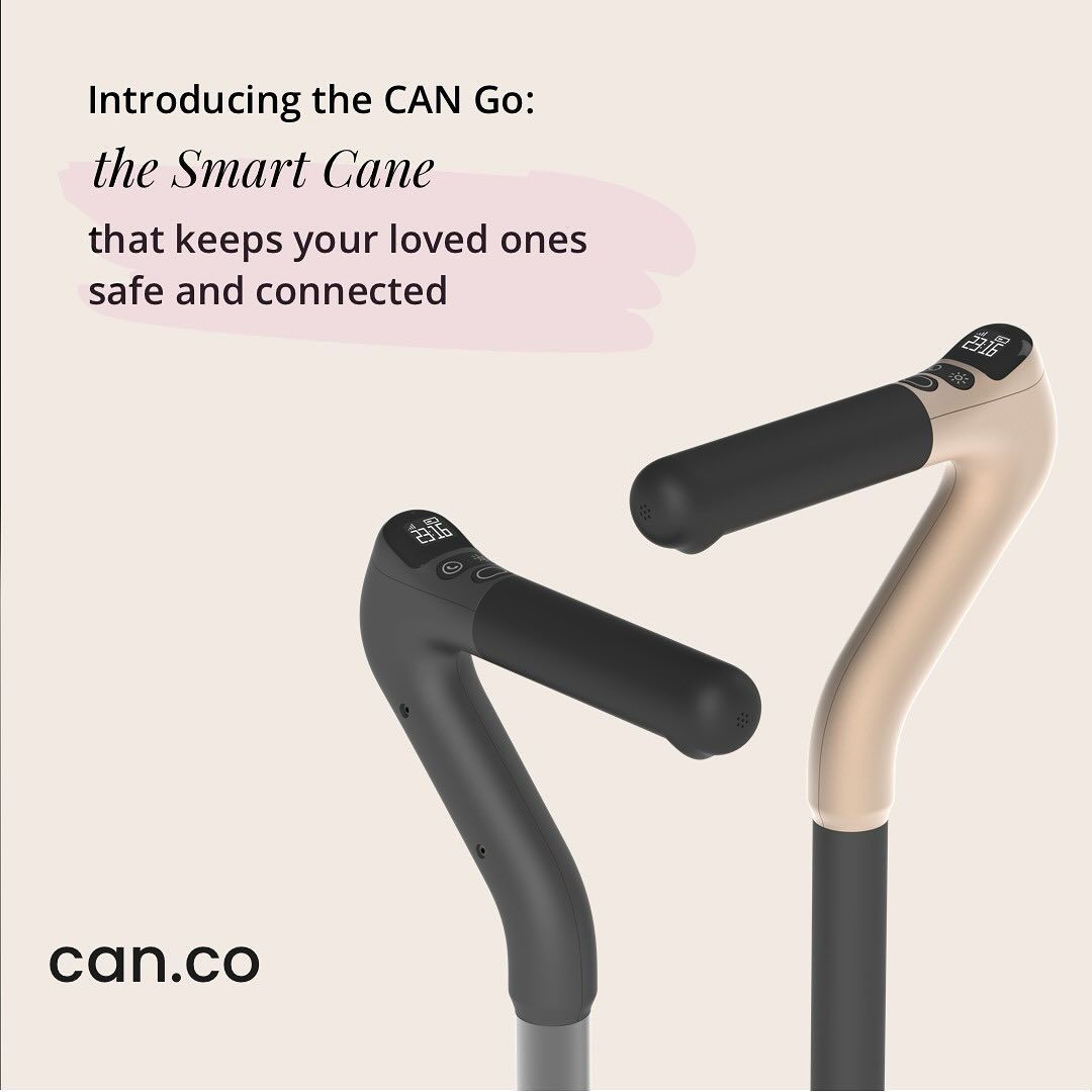 CAN Go™ Smart Cane with Built-in Phone, GPS Locator, LED Flashlight, Activity Tracker, Health Reports, and AI Assistant