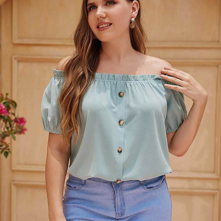 Cute Plus Size Off The Shoulder Shirts