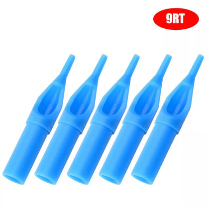 New 50pcs Blue Disposable Tattoo Tips 9RT Sterile Assorted Plastic Classical Tattoo Tips For Tattoo Machine