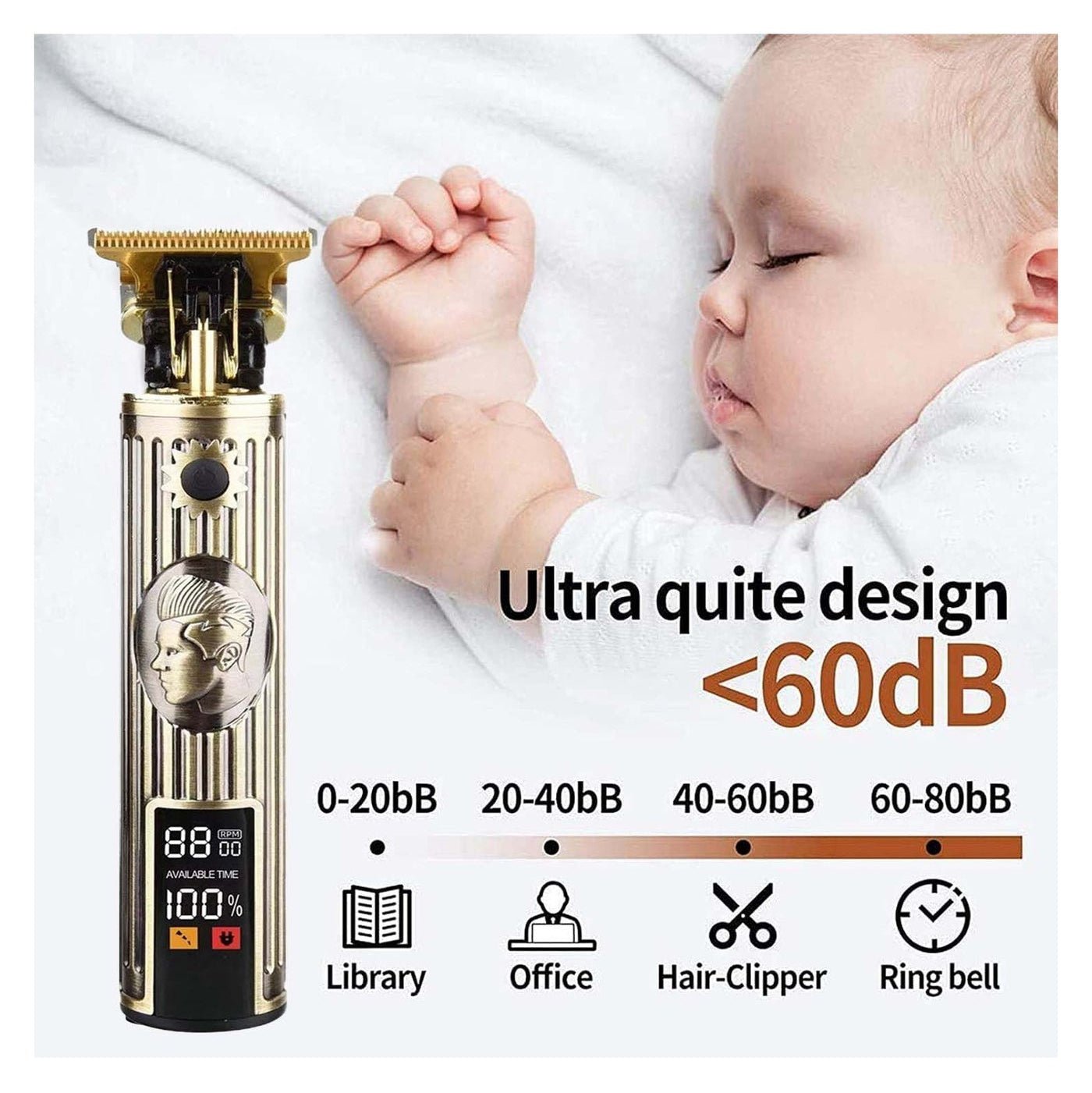 DALING DL - 1676 Professional Hair Clipper, Electric Beard Trimmer Mens Hair Clippers Cordless with LCD Screen Sharp Titanium Precision Trimmer Haircut for Families and Barber - Gulybaba - Genuine products online Marketplace in Pakistan