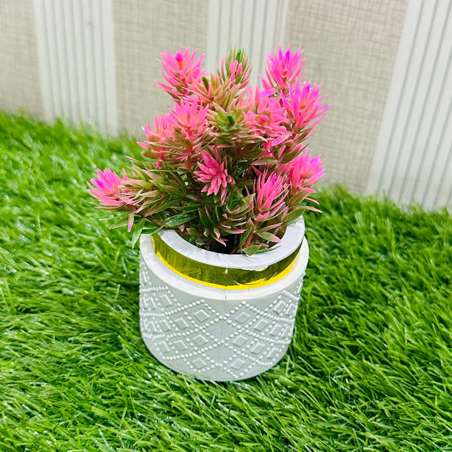 Artificial Wild Plant with White Pot | Washable | Best Used for Home Purposes and Office Decoration Table Top home decoration items flowers for home decoration