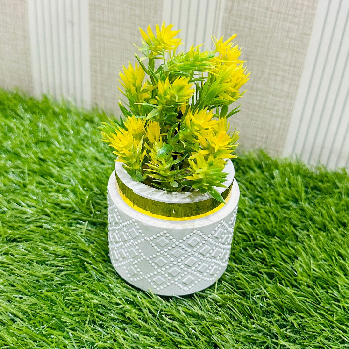 Artificial Wild Plant with White Pot | Washable | Best Used for Home Purposes and Office Decoration Table Top home decoration items flowers for home decoration