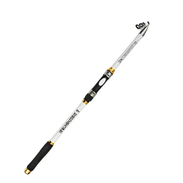 1pc Portable Fishing Rod Ultralight Carbon Fiber Telescopic Pole - White, 3.6M