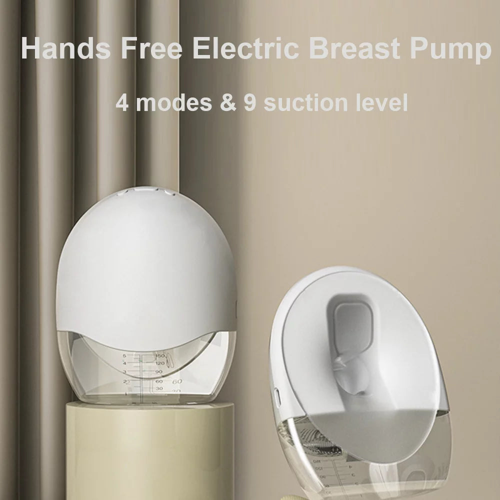 S18 Portable Wearable Breast Pump Hands Free Electric Breast Pump with LED Screen for Breastfeeding 4 Modes 9 Suction Level Low Noise Built-in Battery with 150ml Milk Collector for Home Travel