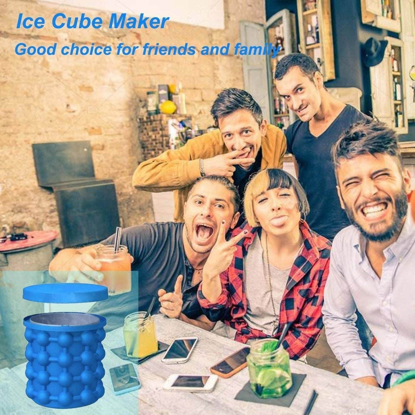 Ice Cube Magic Ice Cube Maker Ice Cube Maker Silicone Ice Cube Mould Ice Bucket with Lid Ice Genie Save Space For Aperitif Diy Chocolate Whisky Boissonet Cocktail Parties - Gulybaba - Genuine products online Marketplace in Pakistan
