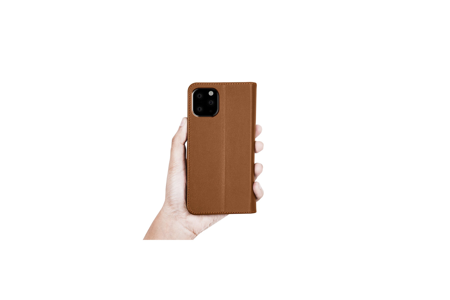 LUCRIN Wallet Case for iPhone 11 Pro Black / Brown -  Smooth Leather