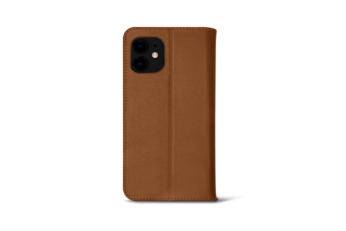 LUCRIN Wallet Case for iPhone 11 Black / Brown -  Smooth Leather