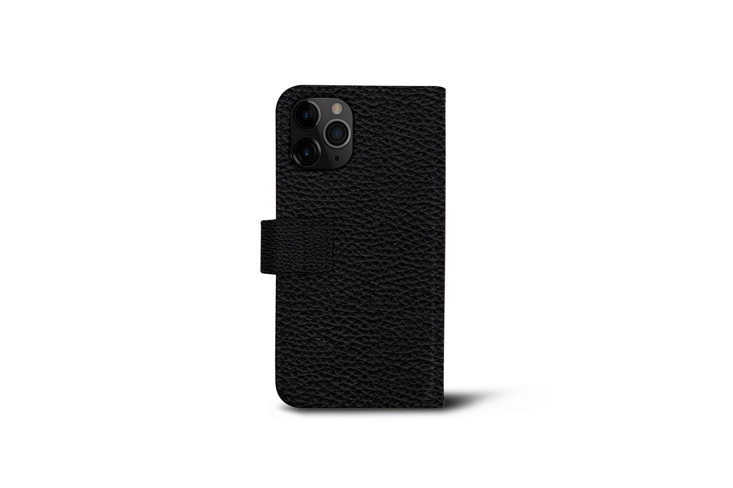 LUCRIN Wallet Case for iPhone 11 Pro Black -  Pebbled Leather