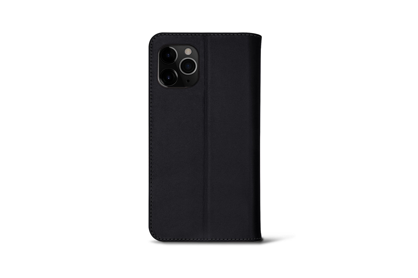 LUCRIN Wallet Case for iPhone 11 Pro Black / Brown -  Smooth Leather