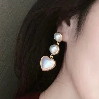 Lustrous Heart Pearl Drops