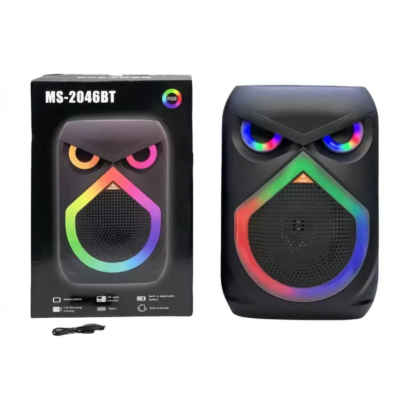 Portable DJ Bluetooth RGB Speaker with Wireless Microphone – 1800mAh Rechargeable Battery, 20M Mic Range, Voice Changer Deep Bass, Karaoke Party Speaker