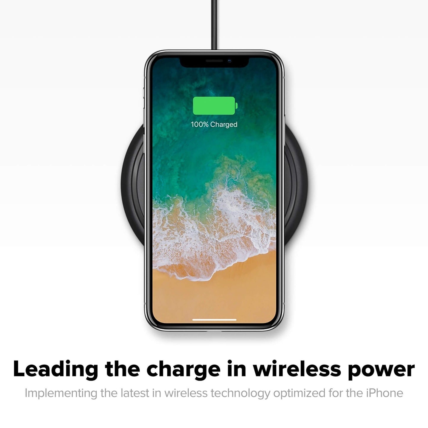 Mophie 7.5W Wireless Charging Base Black, MFI Certified, Up to 7.5W Qi Fast Wireless Charging, Robust Build, Compatible with the Apple iPhone X, iPhone 8 Series and Qi-Enabled Smartphones