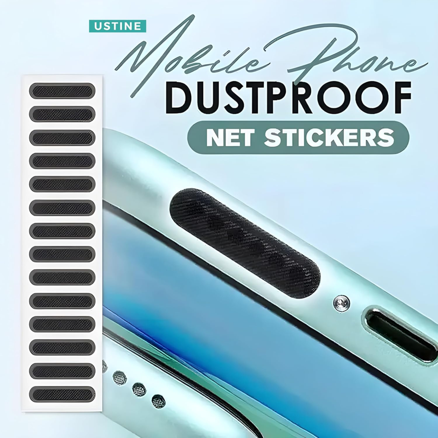 Mobile Phone Dustproof Net Stickers, Speaker Mesh Anti Dust Proof Adhesive Sticker for iPhone and Android Phone Speaker Dustproof Sticker 10PCS [5 Long, 5 Short]