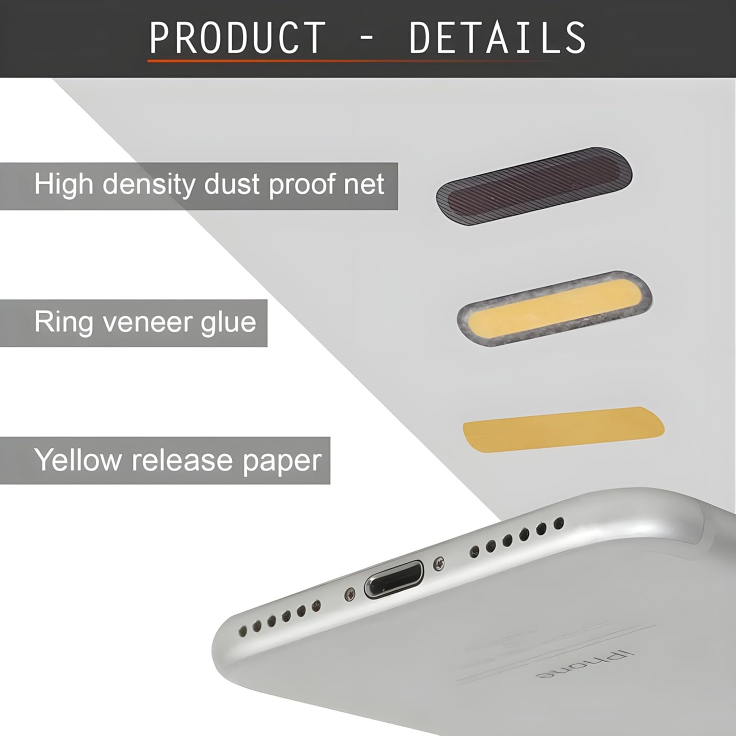 Mobile Phone Dustproof Net Stickers, Speaker Mesh Anti Dust Proof Adhesive Sticker for iPhone and Android Phone Speaker Dustproof Sticker 10PCS [5 Long, 5 Short]