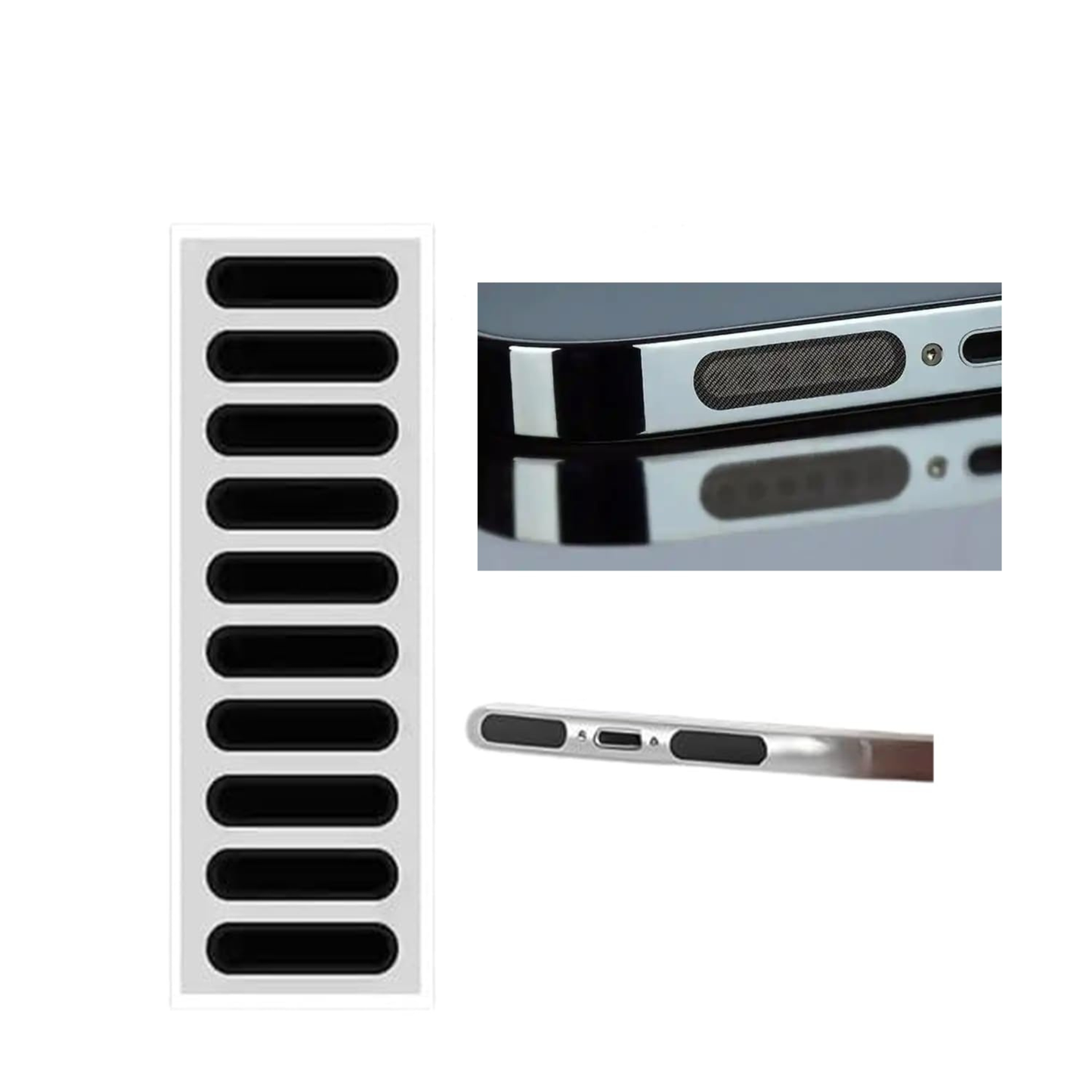 Mobile Phone Dustproof Net Stickers, Speaker Mesh Anti Dust Proof Adhesive Sticker for iPhone and Android Phone Speaker Dustproof Sticker 10PCS [5 Long, 5 Short]