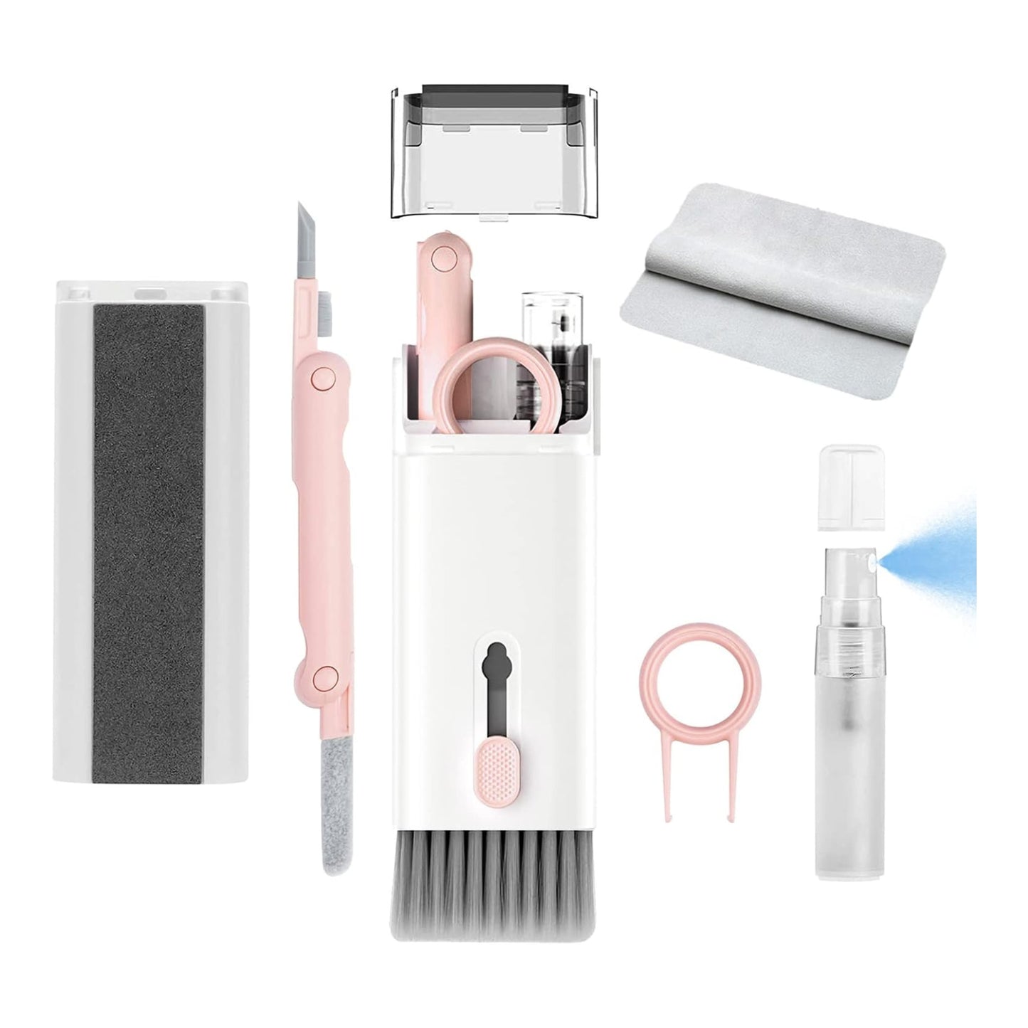 7 in 1 Electronic Cleaner Kit – Keyboard and Laptop Cleaning Kit with Brush for AirPods Pro, Phone, Computer, and Screen, Includes Bonus Flannel Cloth