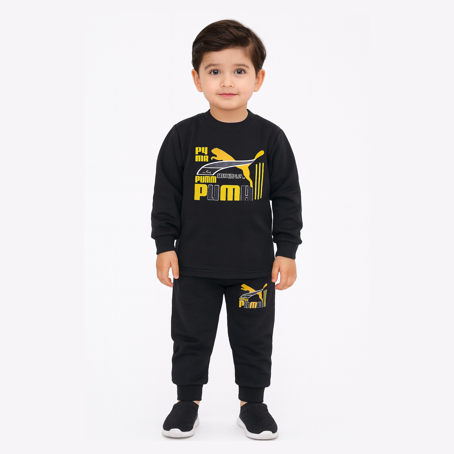 Minime Kids Printed Fleece Tracksuit Sweatshirt & Sweatpants for Boys & Girls Soft & Cozy Fleece Suit for Kids – Children’s Warm Fleece Co-Ord Set Stylish Sweatshirt + Pajama Suit