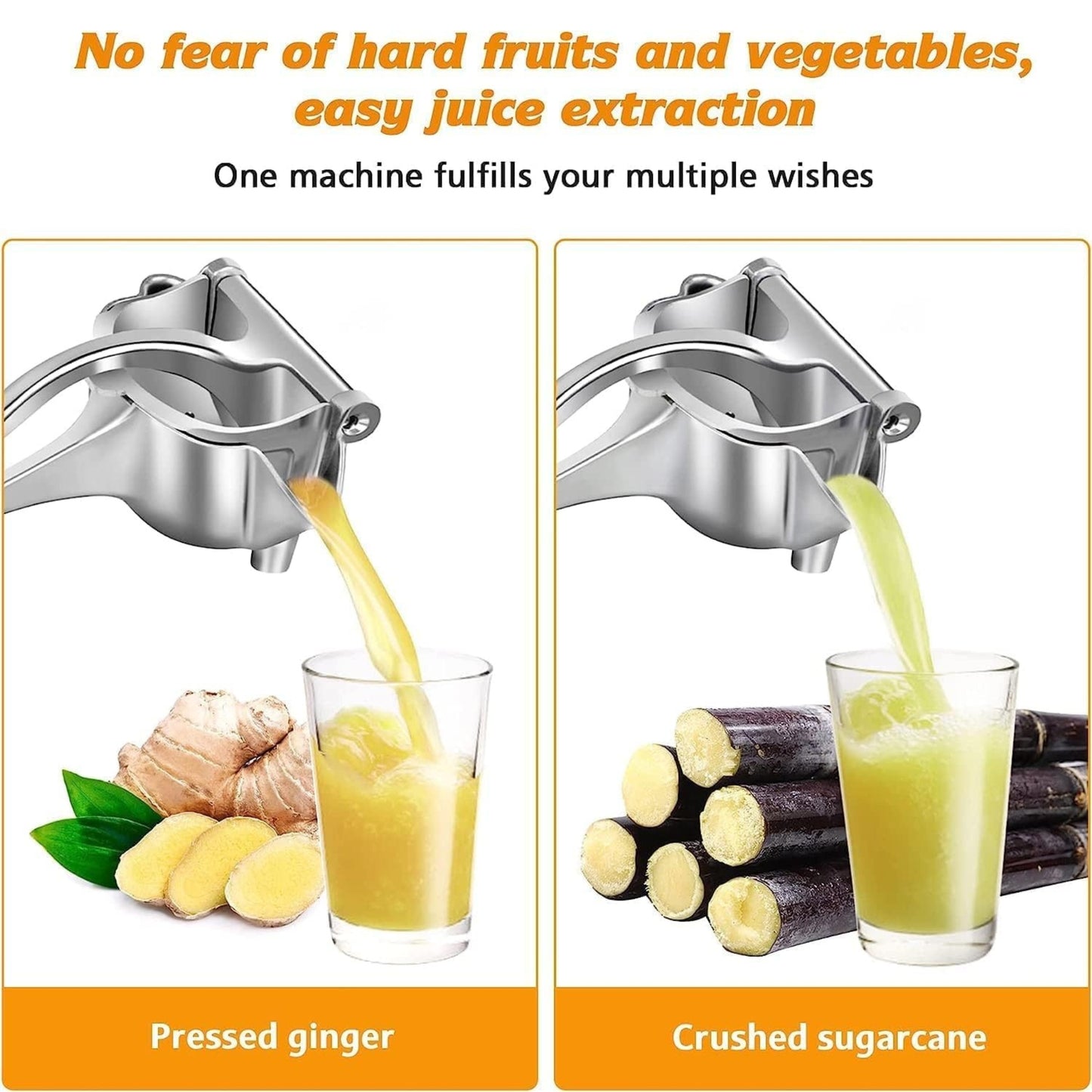Aluminum Hand Press Juicer Manual Citrus & Fruit Juicer for Kitchen Use Sturdy Metal Juicer for Home, Kitchen & Bar Easy-to Use Manual Machine