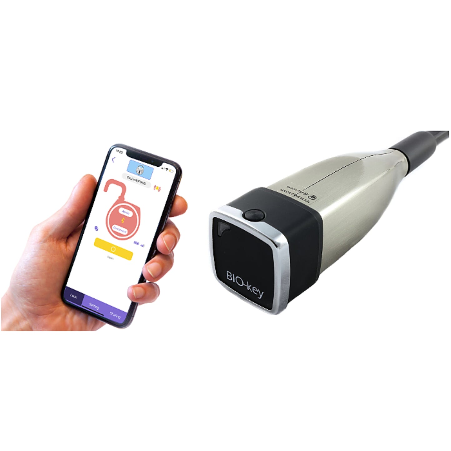 Bio Key Smart Bluetooth App Wire Lock Ride The Electric Revolution Bluetooth Lock for Bicycle/Bike | Rechargeable Battery Operated Bicycle Lock Steel Cable Ip54 Water Resistant Stores Upto 20 Fingerprints