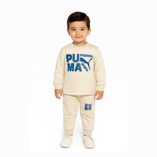 Minime Kids Printed Fleece Tracksuit Sweatshirt & Sweatpants for Boys & Girls Soft & Cozy Fleece Suit for Kids – Children’s Warm Fleece Co-Ord Set Stylish Sweatshirt + Pajama Suit