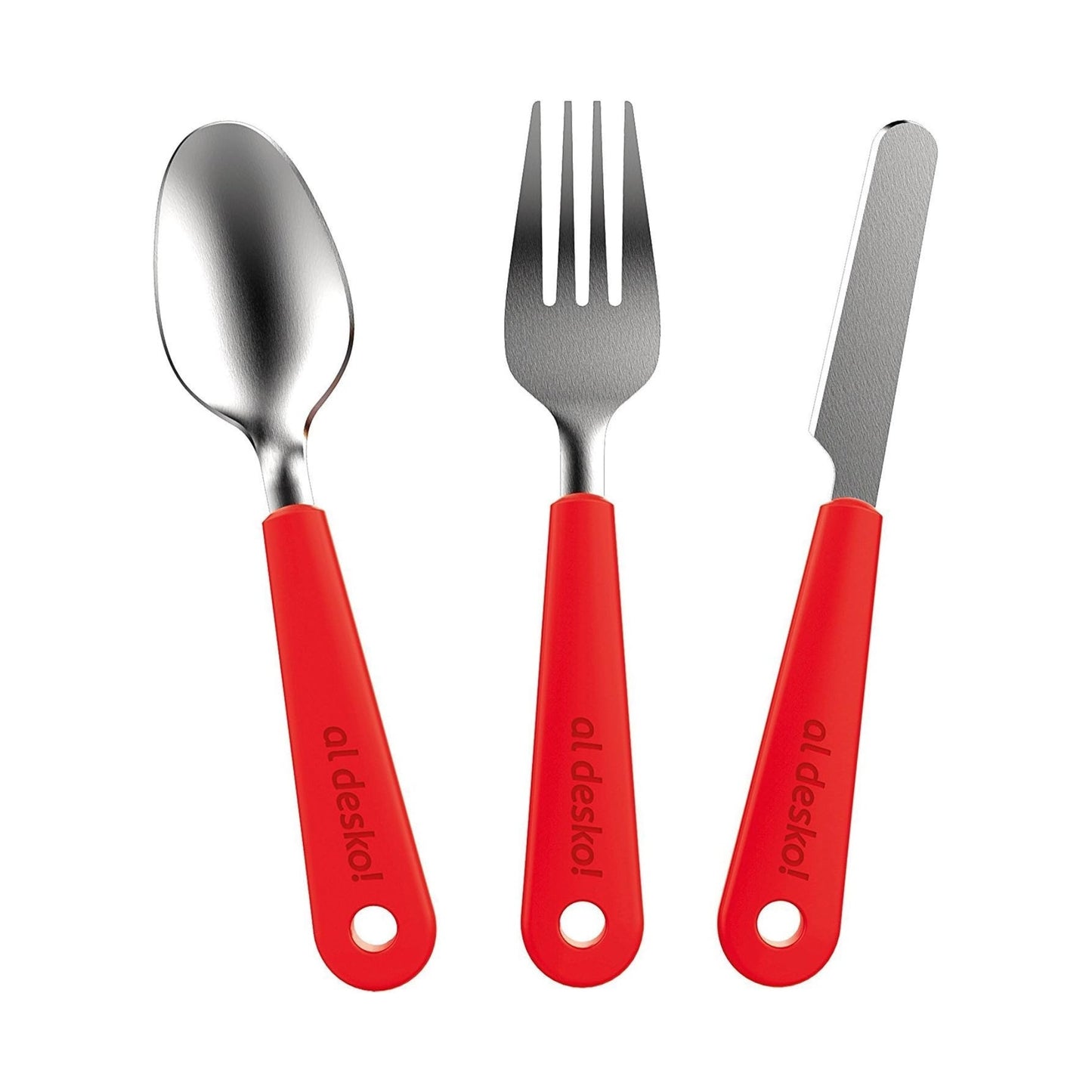 Stainless Steel 3-Piece Cutlery Set with Protective Case for Work, Travel, Lunch Boxes and Camping (Knife / Fork / Spoon)
