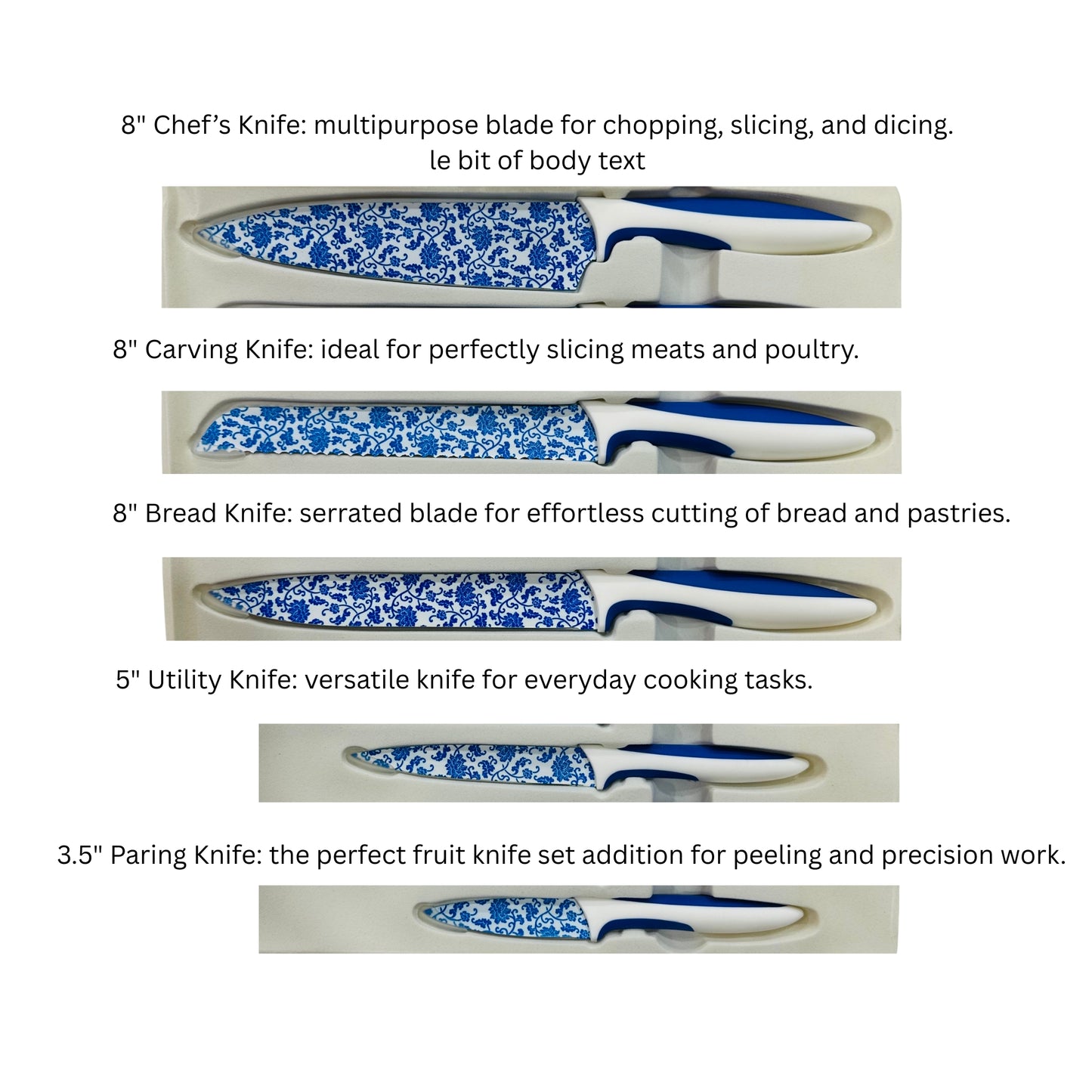 Fissman 5 Pcs Kitchen Knife Set - Sharp, Durable & Stainless Steel Ideal For House Warming Gift