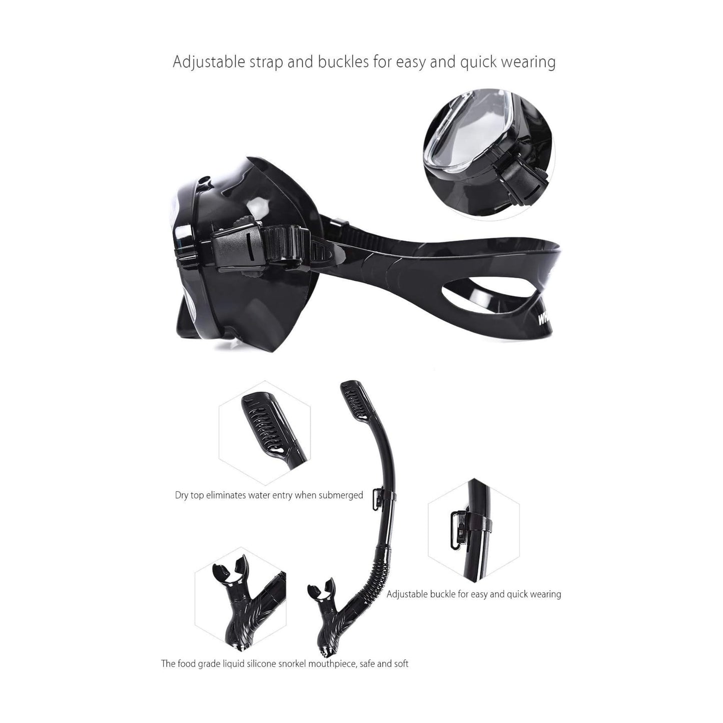 Like A New Wheel Professional Diving Silicone Mask Snorkel Glasses Set Goggles Snorkeling Scuba Dive Swimming Gear