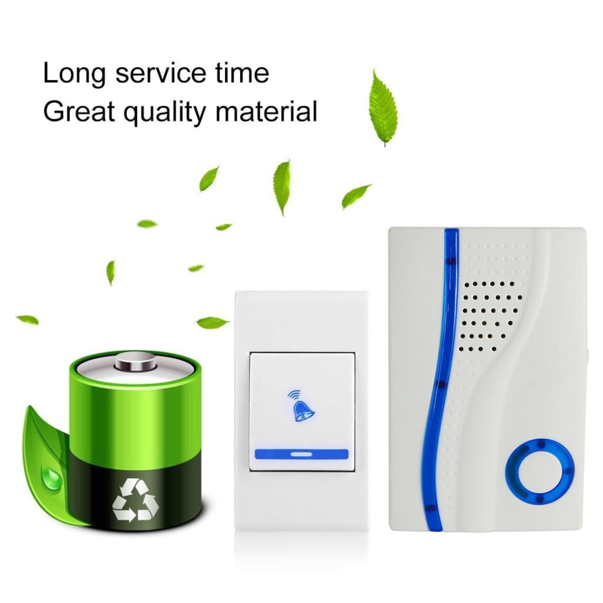 NWZ NZ-184 Mini Doorbell Door Chime Kit with 18 Ringtones Receiver Tra ...