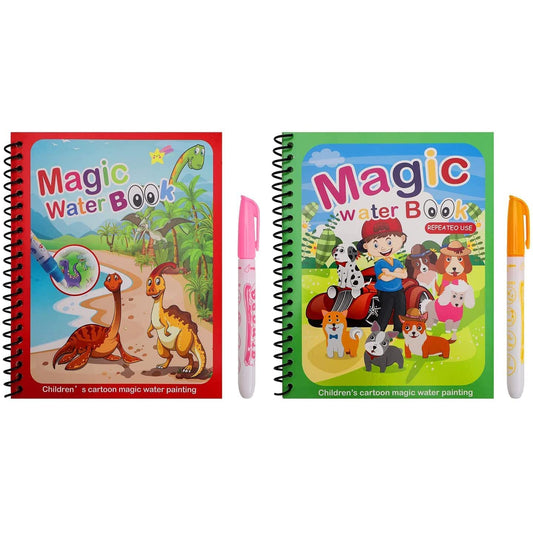 Quick Dry Re - Usable Magic Coloring Water Book Doodle with Magic Pen Painting Board for Children Education Drawing Pad (Random Design) (Pack of 2) - Gulybaba - Genuine products online Marketplace in Pakistan