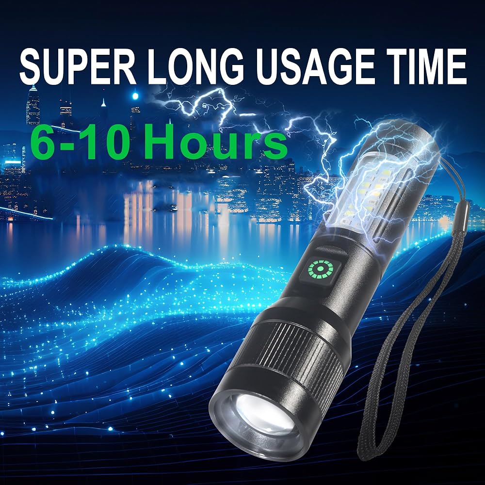 Rechargeable Flashlight High Lumens with USB Cable,Small Pocket Bright Led Tactical Flashlights Powerful with 7 Modes & Waterproof,Emergency Handheld Flash Light for Home and Camping - Gulybaba - Genuine products online Marketplace in Pakistan