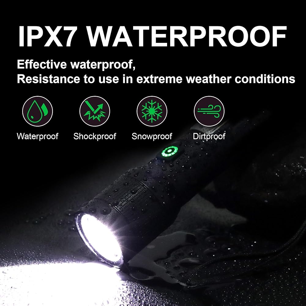 Rechargeable Flashlight High Lumens with USB Cable,Small Pocket Bright Led Tactical Flashlights Powerful with 7 Modes & Waterproof,Emergency Handheld Flash Light for Home and Camping - Gulybaba - Genuine products online Marketplace in Pakistan
