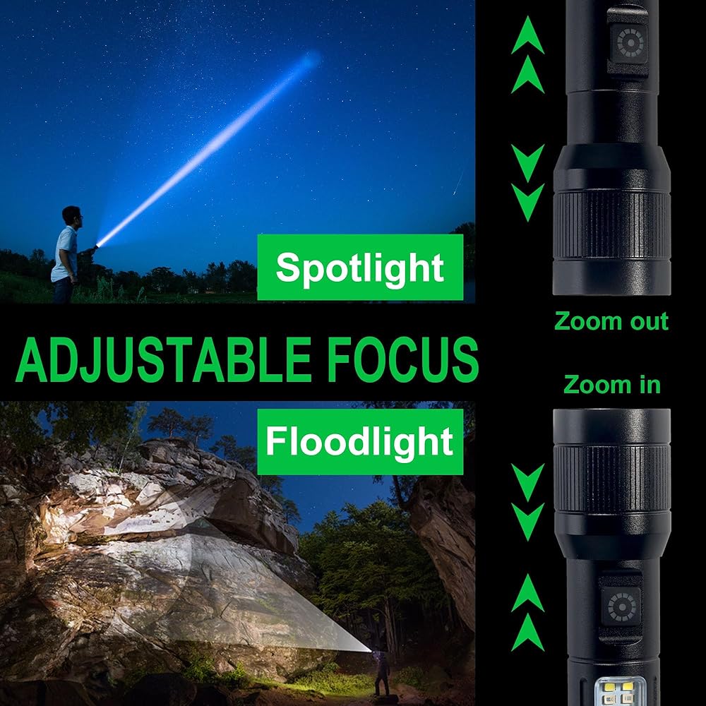 Rechargeable Flashlight High Lumens with USB Cable,Small Pocket Bright Led Tactical Flashlights Powerful with 7 Modes & Waterproof,Emergency Handheld Flash Light for Home and Camping - Gulybaba - Genuine products online Marketplace in Pakistan