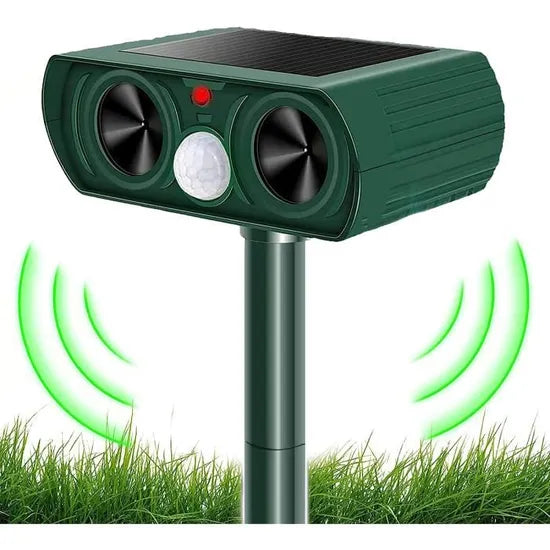 Solar Ultrasonic Animal Repellent, Cat Repellent Outdoor, Deer Repellent Devices with Motion Detection Waterproof Animal Repeller, Keep Raccoon, Skunk, Rabbit Dog Out of Yard Lawn Garden