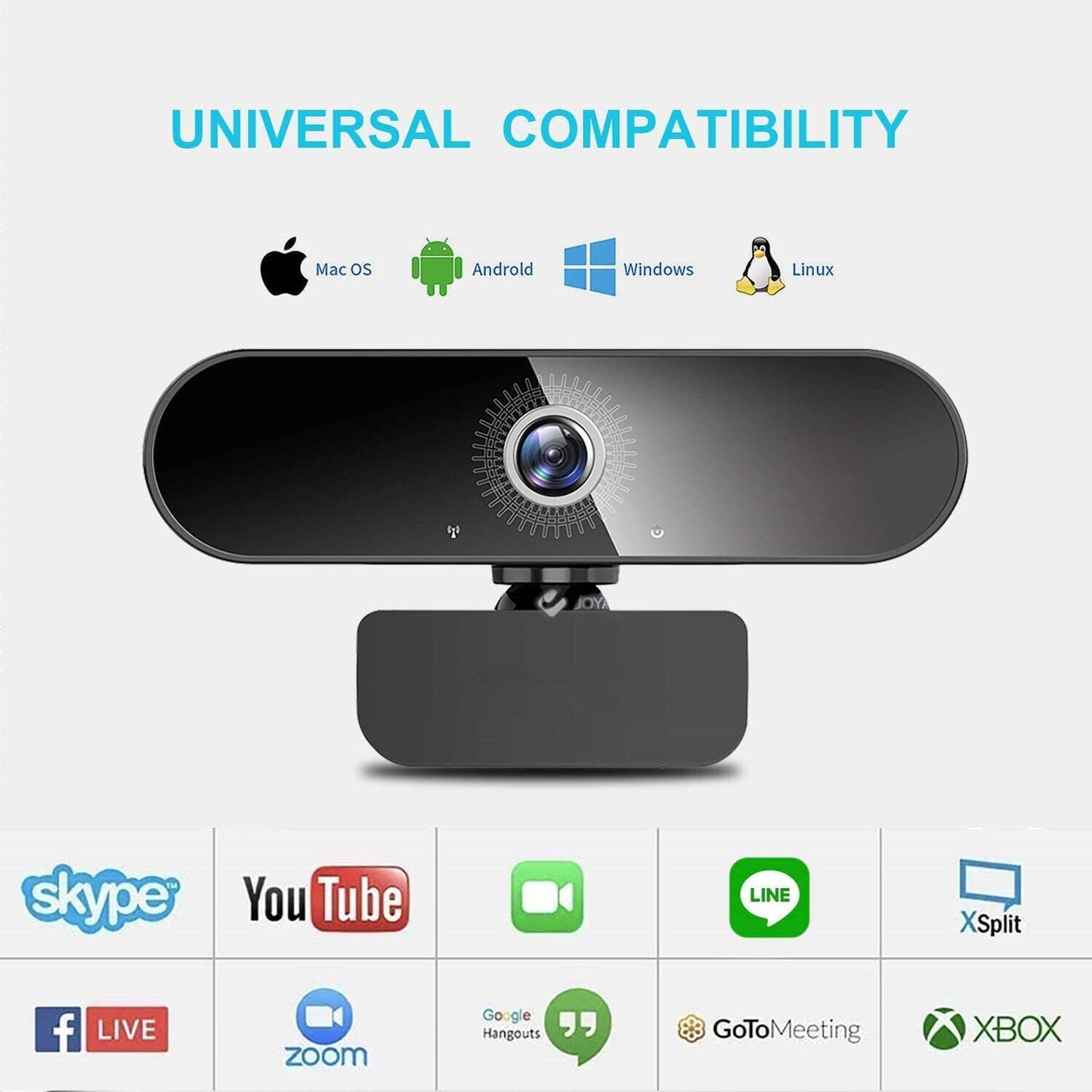 Webcam with Microphone - 1080P HD Aluminium Web Cam for Desktop, Mac, Laptop ,