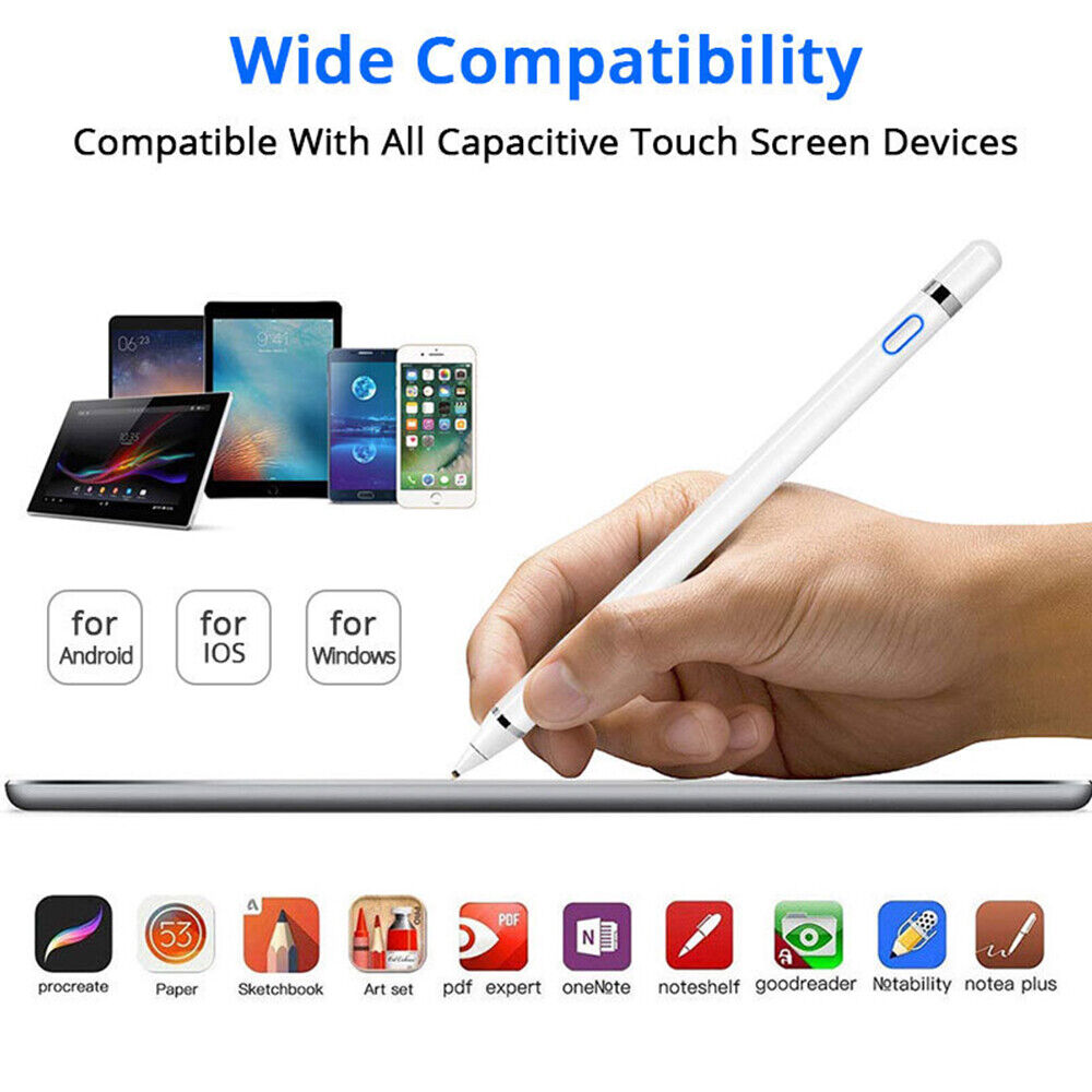 Active Stylus Pen Compatible for Window, iOS & Android Touch Screen, Tablet Mobile Draw & Write Stylus Pencil Pen for Apple iPad 6th/7th/8th/Mini 5th/Pro 11&12.9/Air 3rd Gen