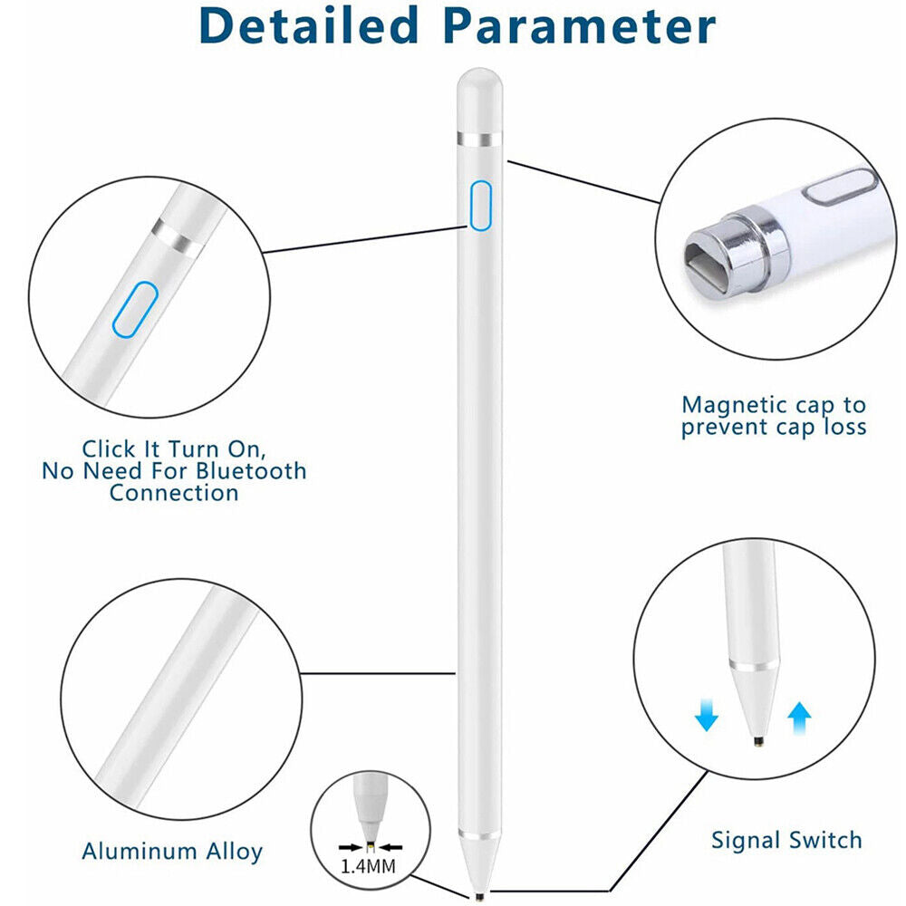 Active Stylus Pen Compatible for Window, iOS & Android Touch Screen, Tablet Mobile Draw & Write Stylus Pencil Pen for Apple iPad 6th/7th/8th/Mini 5th/Pro 11&12.9/Air 3rd Gen