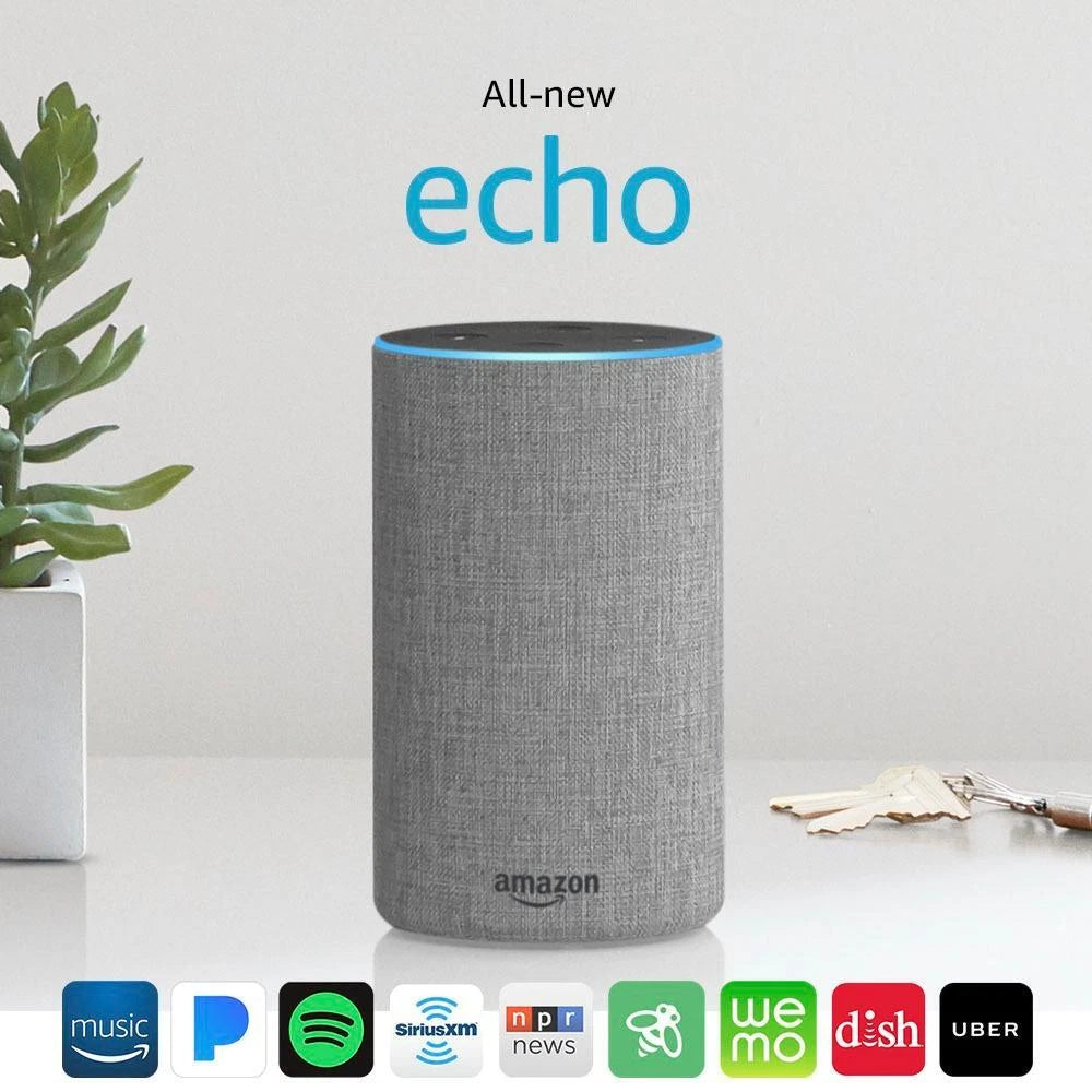 Like A New Amazon Alexa Echo - Smart speaker with Alexa and Dolby processing 7 Microphone Array,5.9" Tall, Wi-Fi & Bluetooth Connectivity(2nd Generation)