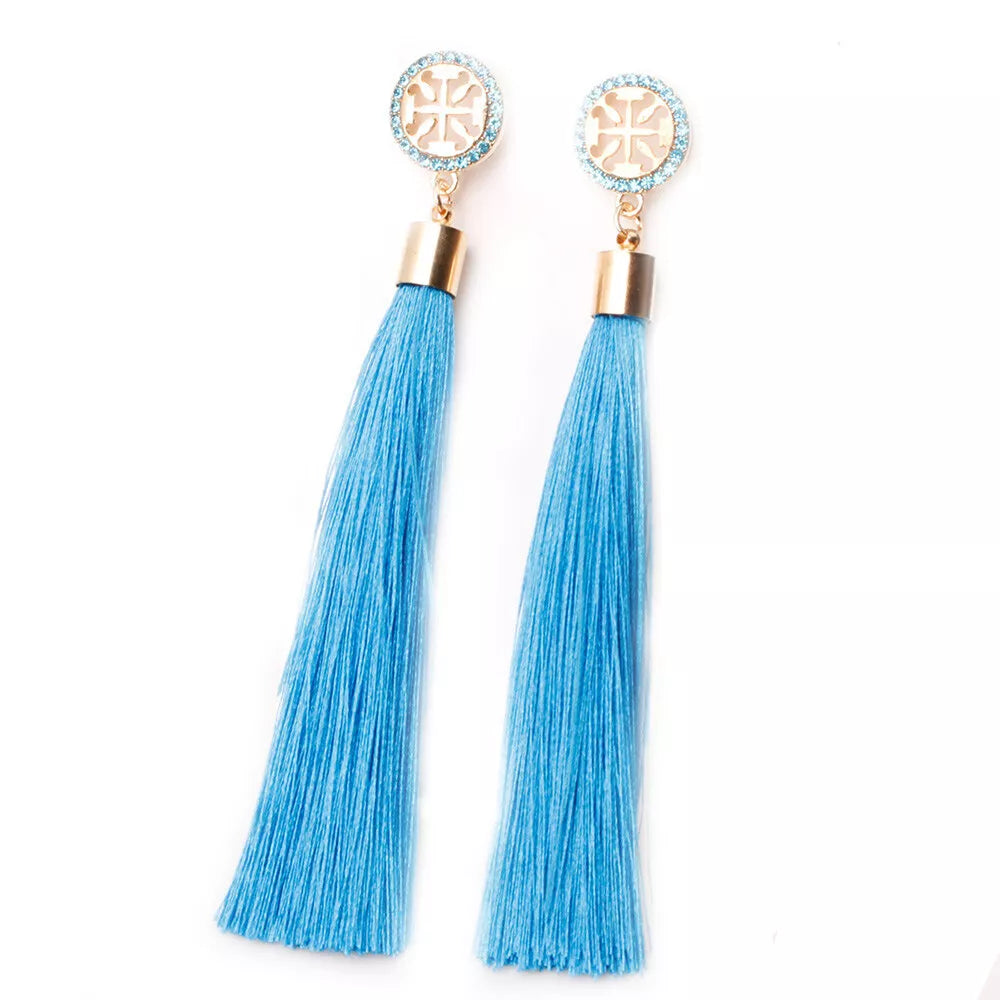 Charm Girls Long Tassel Drop Earrings Handmade Bohemia Tassel Earrings for Women