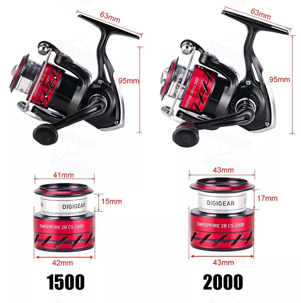 DAIWA SWEEPFIRE 2B CS 3000 Spinning Fishing Reels Metal Spool Fishing Saltwater Wheel