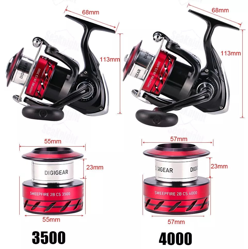 DAIWA SWEEPFIRE 2B CS 3000 Spinning Fishing Reels Metal Spool Fishing Saltwater Wheel