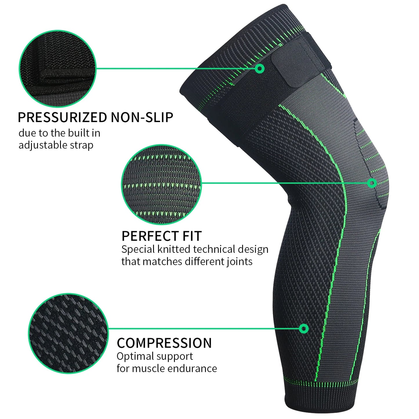 1 Pcs Knee Support Brace – Adjustable Knee Pain Relief Belt, Pressurized Fitness Running & Cycling Band, Elastic Nylon Knee Pad Sleeve for Joint Pain Relief, Sports & Injury Recovery